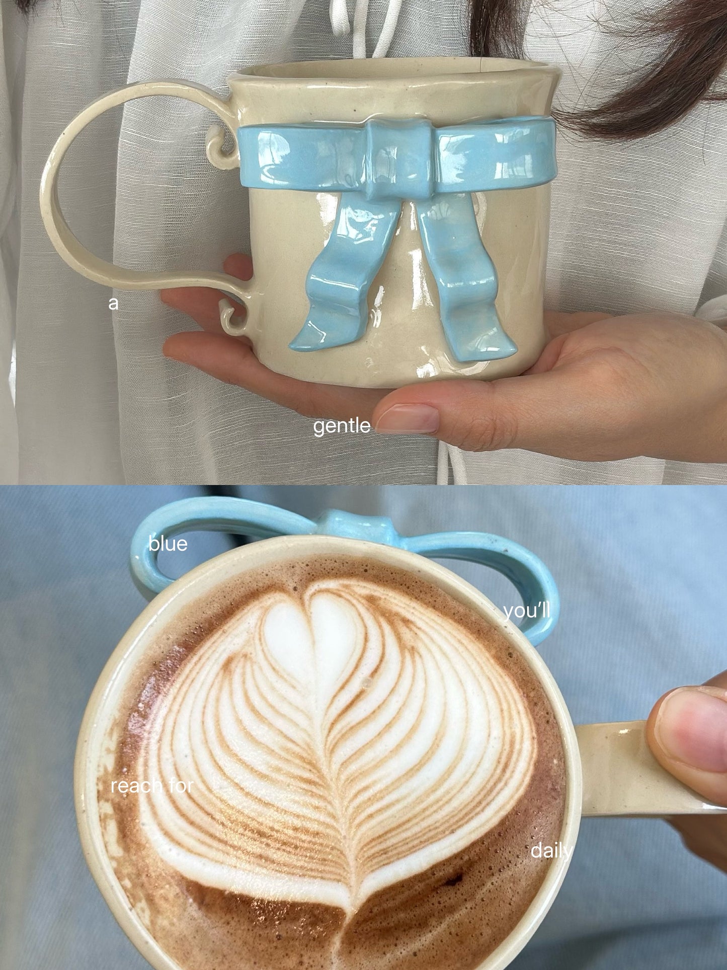 Dolce Ribbon Mug in Cloud Blue
